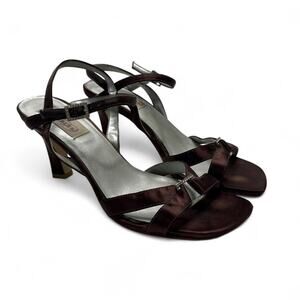 Dyeables Satin Heels with Silver Accents and Buckle Detail size 8 1/2